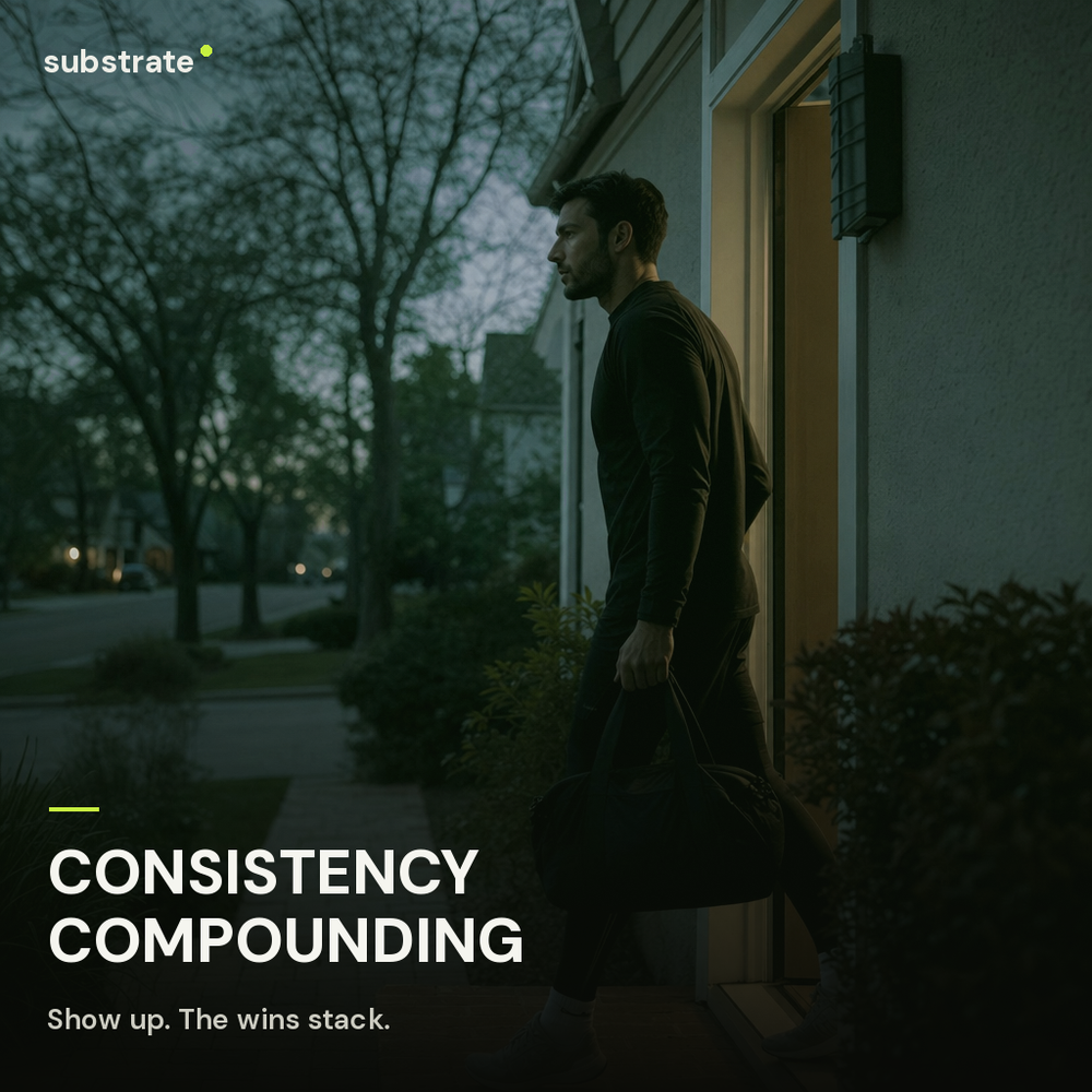 Consistency compounding — show up, the wins stack