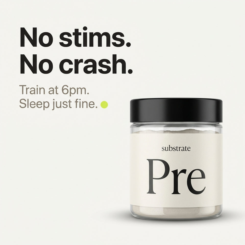 No stims, no crash — train at 6pm, sleep just fine