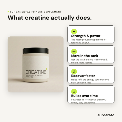 What creatine actually does — strength, power, recovery, builds over time