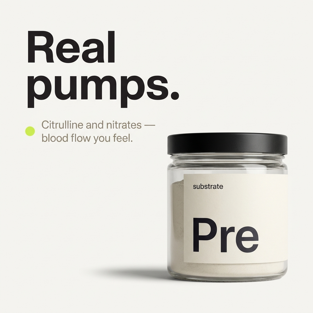 Real pumps — citrulline and nitrates, blood flow you feel