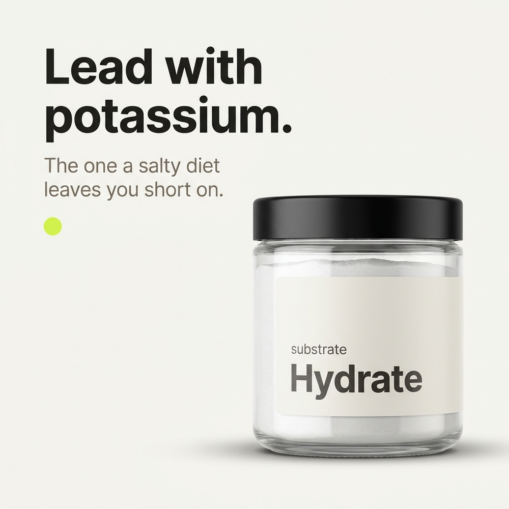 Lead with potassium — the one a salty diet leaves you short on
